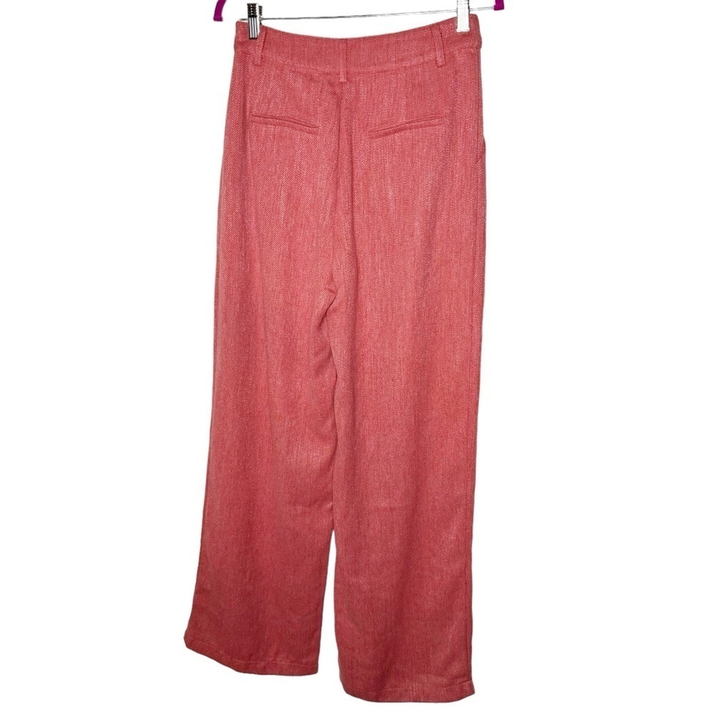 Aura Wide Leg Trouser Pants in Red Tweed Medium - Picture 5 of 8